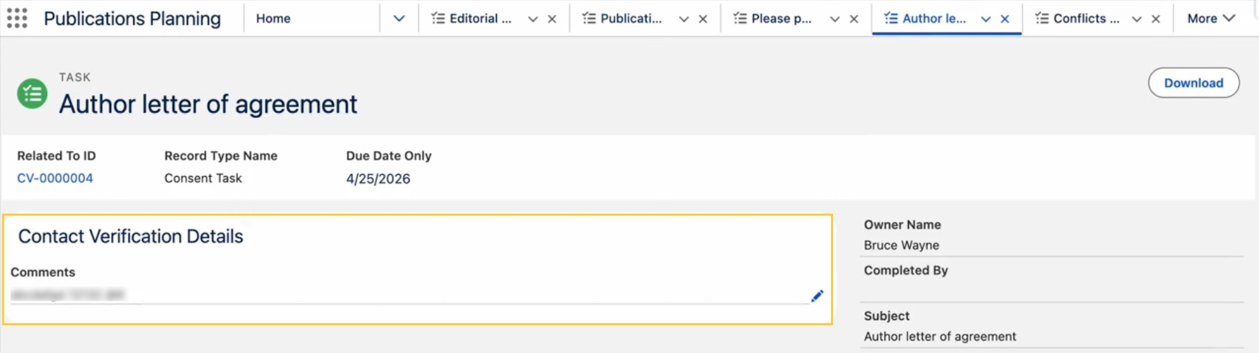 Consent task