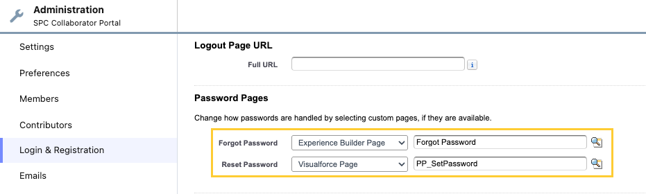 Forgot and reset password