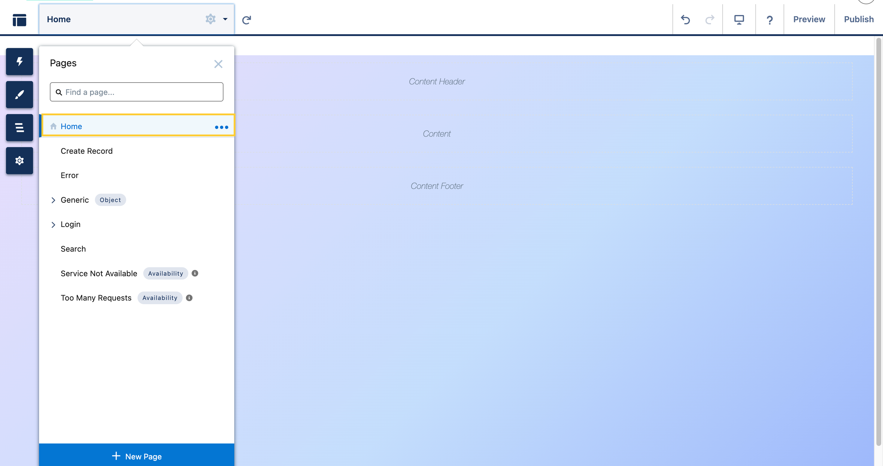 Home page