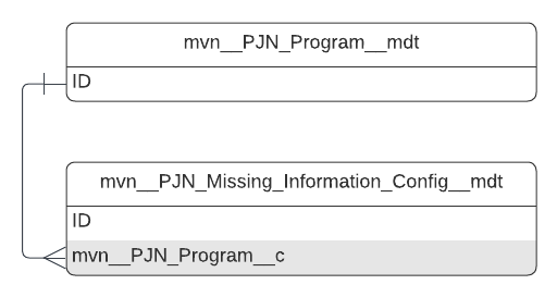 mvn__PJN_Missing_Information_Config__mdt ERD