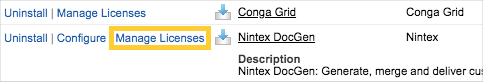 Nintex DocGen license management