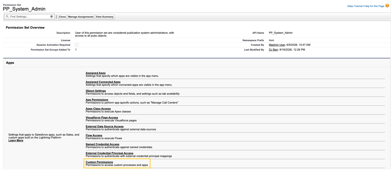 Custom permissions
