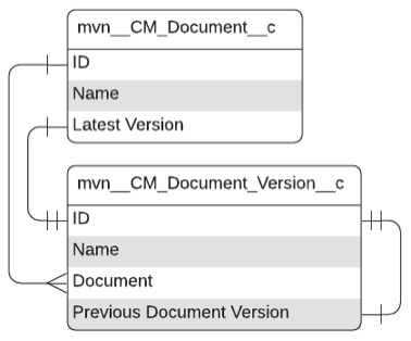 Document and Document Version ERD