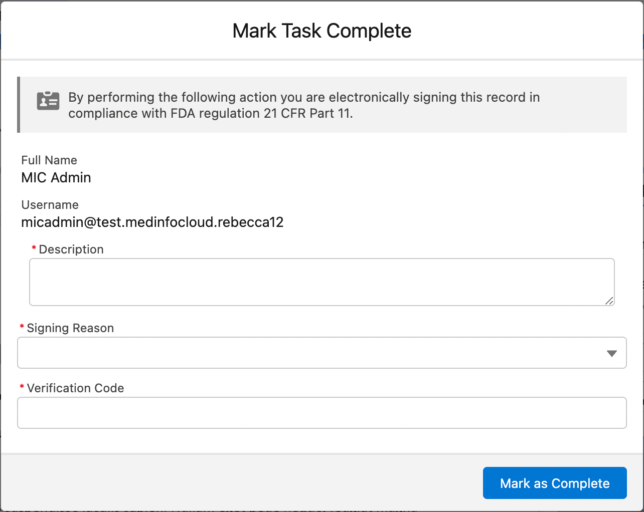 Completing a general workflow activity