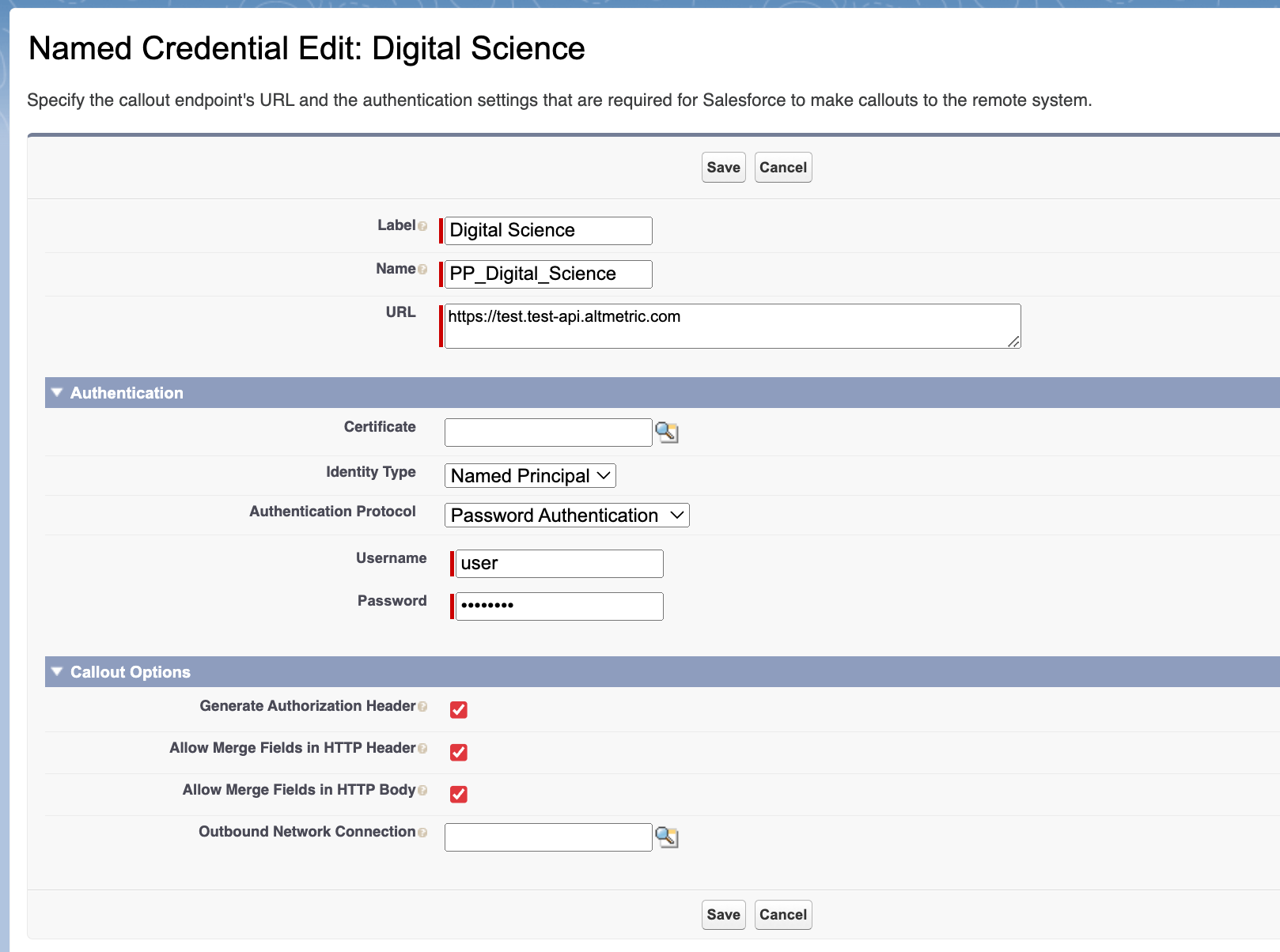 Digital Science named credential