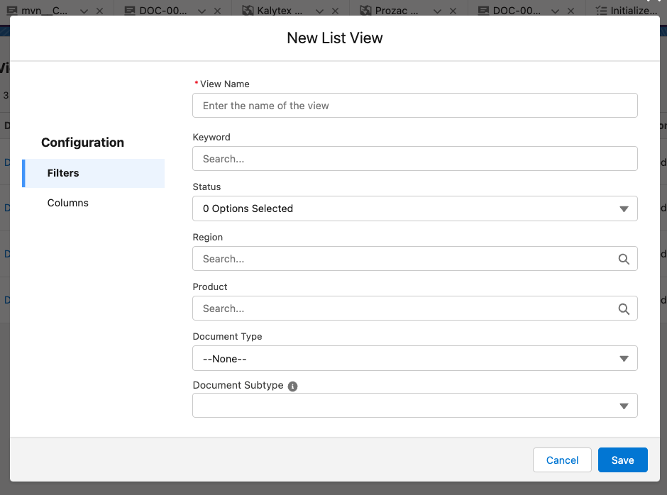 New list view